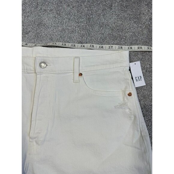 Gap Shorts Womens 16 White Cheeky Midi High Rise Stretch Button Fly NWT - Picture 6 of 12